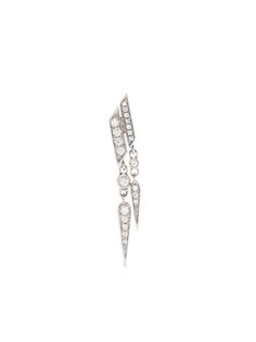 Find STATEMENT Sterling Anyway Double-drop Diamond Single Earring on Editorialist. White rhodium-plated sterling silver Polished finish Double drop Pavé setting Round brilliant-cut G VS white diamond totalling 0.18 carat Hallmarked in the United Kingdom at the London Assay Office Made in France Diamond Ear Cuff, Drop Design, Vs Diamond, Women Diamond, Diamond Drops, Bezel Diamond, Drop Earring, Diamond Drop Earrings, Silver Drop Earrings