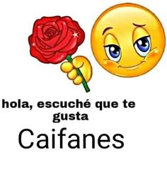 a smiley face holding a red rose with the words cafanes written below it