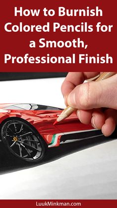 someone is drawing a car with colored pencils for a smooth, professional finish