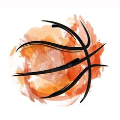 an abstract basketball design on a white background