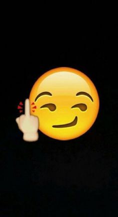 an emoticive smiley face holding up a finger