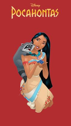 pocahontas from disney's pocahontass with raccoon