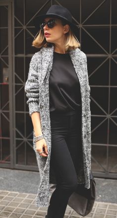 Casual long cardigan fall outfit