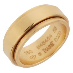 Piaget Possession Yellow Gold Spinning Ring Sz 6 1/2 0001970 Piaget Possession, Piaget Jewelry, Vintage Gold Watch, Tastefully Simple, Spinning Ring, Spinning Rings, Gold Work, The Ring, Exquisite Jewelry