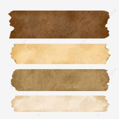 four different colors of paper on a white background, with one brown and the other beige