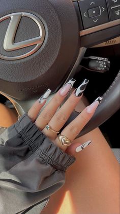 Winter Nail Art Designs, Black And White French, Gel X Nails, X Nails, Beauty Hacks Nails, Work Nails, Nails Done, Nails Only