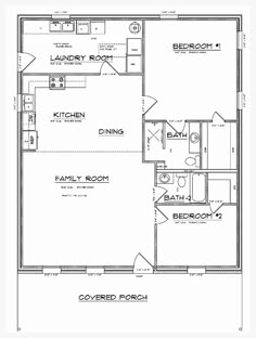 the floor plan for a two bedroom house