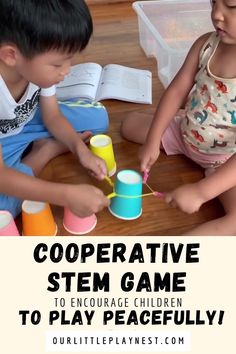 Simple STEM activity game to encourage children to develop problem-solving skills, and learn to cooperate with one another! You only need cups, rubber band and pipe cleaners! More stem activities on blog! Check out these amazing games for you and your family or friends! Simple Stem Activities, Stem Activity For Kids, Stem Kids, Cooperative Learning Activities, Stem Activity, Indoor Activities For Kids, Cooperative Learning, Creative Activities For Kids