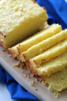 slices of cake sitting on top of a cutting board