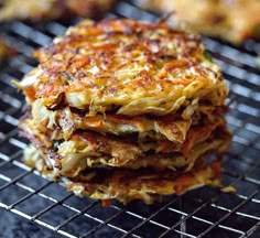 a stack of food sitting on top of a grill