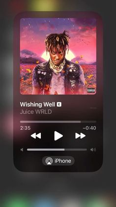 an iphone screen with the music player on it