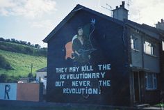 there is a mural on the side of a building that says they may kill the revolution but never the revolution