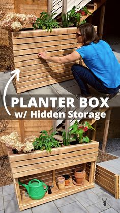 the planter box is made out of wooden pallets