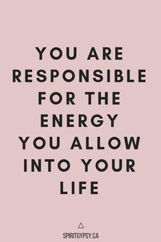 the quote you are responsible to be responsible for life is shown in black on a pink background