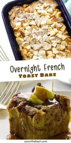 overnight french toast bake with fresh fruit on top