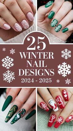 Winter Coffin Nail Designs, Acrylic Winter Nail Designs, Acrylic Nail Designs 2024, Nail Art Designs Coffin Shape, Nail Designs 2024, 2024 Nail Designs, Cute Winter Nail Designs, Nails In Black, Round Shaped Nails