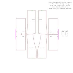 the front and back view of a sewing pattern