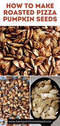 how to make roasted pizza pumpkin seeds in the oven, and then cut them into small pieces