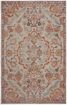 The Classic Vintage Rug Collection transforms traditional rug artistry into fashion-smart decor with antique-look, flat weave area rugs. A brilliant blend of distressed-finish colors displayed in soft cotton revive the classic motifs of Classic Vintage area rugs for a look ideally styled for today's eclectic decorating preferences. Safavieh Classic Vintage Sienta 5 X 8 (ft) Red/Beige Indoor Distressed/Overdyed Vintage Area Rug Polyester | CLV102Q-5 Floral Area Rugs, Carpet Colors, Traditional Rug, Vintage Area Rugs, Beige Rug, Beige Area Rugs, Eclectic Decor, Red Rugs, Home Rugs