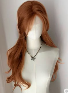 Orange Auburn Hair, Amber Hair, Korean Hair Color, Brown Hair Dye, Dyed Hair Inspiration, Curly Hair Wig, Haircut And Color, Hairstyle Inspo