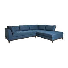 Sagebrook Home Contemporary Modern Tufted Sectional, Contemporary Nightstand, Transitional Contemporary, Blue Couches, Blue Sofa, Living Room Spaces, Furniture Deals, Accent Chairs For Living Room, Large Living Room