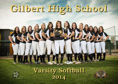 the varsity softball team is posing for a photo