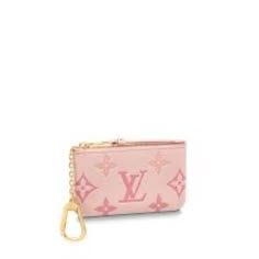 This Key Pouch Is Indeed A Card Holder And A Key Chain All In One. It Is Pink All Over With The Cutest Monogram Ever!!! Ive Ben Wanting This For So Long. Please Help Me Find It. Lulu Keychain, Pink Louis Vuitton, Designer Keychain, Small Keychain, Louis Vuitton Key Pouch, Pink Keychain, Me To Me, Pink Wallet, My Style Bags