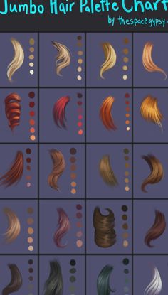 the different types of hair are shown in this graphic style, including long and short hair