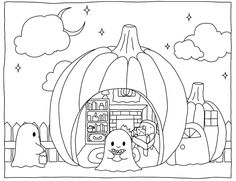 halloween coloring pages with pumpkins and ghost