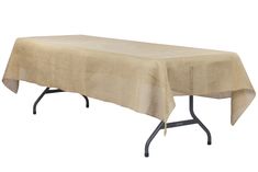 a table with a tan cloth on it