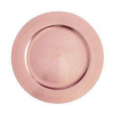 an empty pink plate on a white background