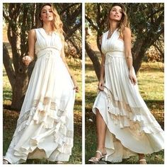 ShopEvelynne | Dresses | Most Beautiful Boho Long Tiered Smocked Tiered Maxi Dress With Lace Trim | Poshmark