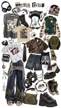 Weezer Inspired Outfits, Mah Core, Ash Core, Goblincore Outfits, Random Outfits, Outfits To Wear, Street Fashion Men Streetwear, Funky Outfits