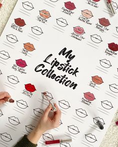 #swatchchart #makeupswatch #swatches #lipstick #makeup #lipstickcollection Makeup Business Names, The Lip Bar, Lipstick Ideas, Makeup Packaging, Makeup Business