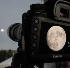 a camera with a full moon on the screen