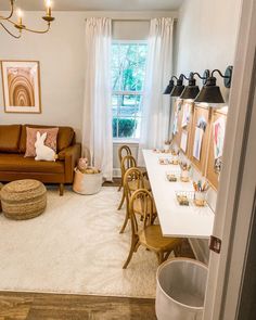 the living room is clean and ready to be used as a dining room or office