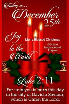 a red christmas card with two candles and holly wreaths on it, in the middle of