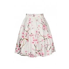 Peach Blossom Print High Waist A-Line Skirt (£9.38) ❤ liked on Polyvore featuring skirts, flower print skirt, white skirt, high rise skirts, high waisted a line skirt and white high waisted skirt High Waisted White Skirt, High Waisted Floral Skirt, Skater Skirt Dress, Peach Skirt, White Knee Length Skirt, White Cotton Skirt, Flower Print Skirt, Mode Rose, White Floral Skirt