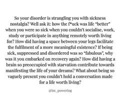 an image with the words, so your disorder is struggling you with sickness