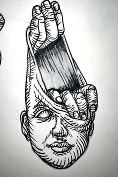 a drawing of a hand holding a toothbrush