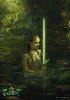 Lady Of The Lake - Gwent Card Game Lady Of The Lake, Witcher Art, Water Nymphs, 2160x3840 Wallpaper, Lake Art, 다크 판타지, Arte Fantasy, The Witcher, Fantasy Artwork