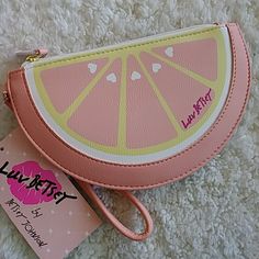 Betsey Johnson Wristlet Coin Purse Orange. So Cute.... Pink Clutch Wristlet As A Gift, Pink Clutch Wristlet, Trendy Pink Wristlet For Spring, Trendy Pink Pouch Coin Purse, Pink Wristlet For Everyday Use In Spring, Trendy Pink Clutch With Zipper Pouch, Pink Wristlet With Zipper Pouch As Gift, Trendy Pink Rectangular Wristlet, Pink Spring Wristlet