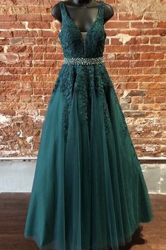 Deep Green Prom Dresses Formal Dress Pictures, Green Prom Dresses, Prom Dresses Formal, Green Prom, Green Tulle, A Line Prom Dresses, Popular Dresses, Green Prom Dress, Tulle Prom Dress