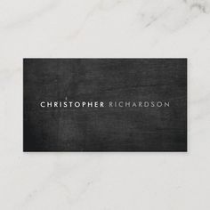 a black and white business card with the word,'christopher richardson'on it