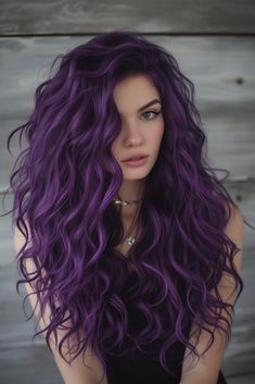 42+ Stunning Midnight Purple Hair Ideas Cute Purple Hair Dye Ideas, Purple Hair Half Up Half Down, Dark Purple And Silver Hair, Bodywave Hairstyle Ideas, Hair Color Half And Half, Coloured Hair Ideas, Pulpriot Haircolor, Cool Purple Hair, Fashion Hair Color Ideas