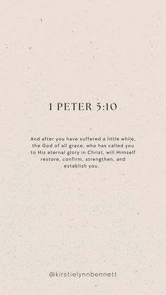 a white sheet with the words peter 5 10 on it