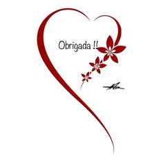 a heart with flowers and the words origada 11