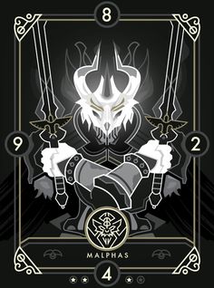 an image of a person holding two swords in front of a black background with the number eight