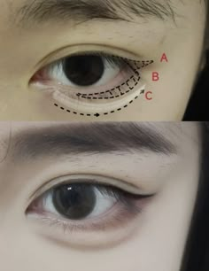 90s Japanese Makeup, Douyin Makeup Tutorial Step By Step Eyes, Chinese Eye Makeup, Eye Makeup Guide, Asian Makeup Tutorials, Anime Eye Makeup, Mekap Mata, Gyaru Makeup, Makeup Tip