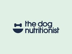 the dog nutritionist logo on a light blue background with a black and white bone